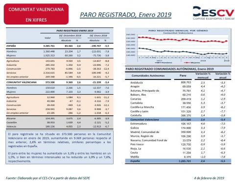 PARO REGISTRADO, Enero 2019