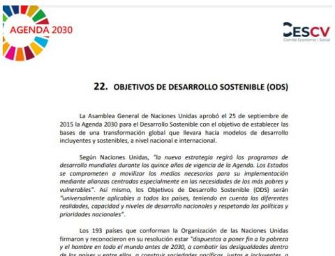Quinto Aniversario aprobación de los Objetivos de Desarrollo Sostenible