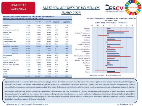 MATRICULACIONES DE VEHÍCULOS  JUNIO 2023