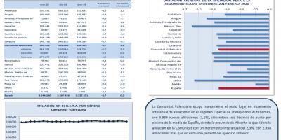 TRABAJO AUTÓNOMO. AFILIACIONES A LA SEGURIDAD SOCIAL. ENERO 2020