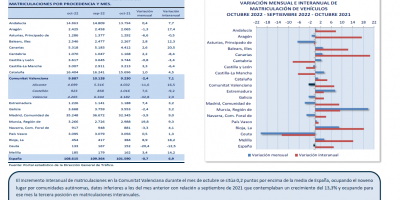MATRICULACIONES DE VEHÍCULOS OCTUBRE 2022