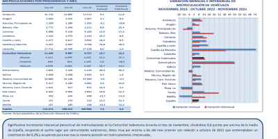 MATRICULACIONES DE VEHÍCULOS NOVIEMBRE 2022